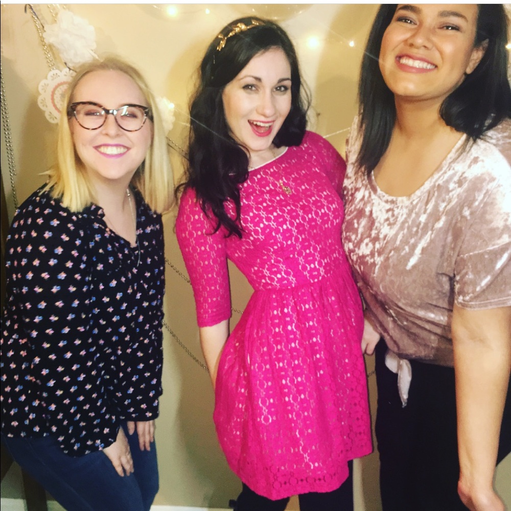 Lilly P lace hot pink dress